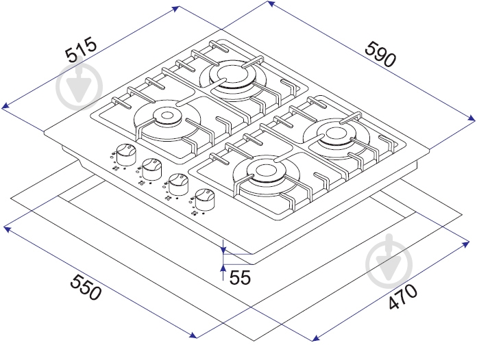 Варильна поверхня газова Minola MGG 61025 WH - фото 6