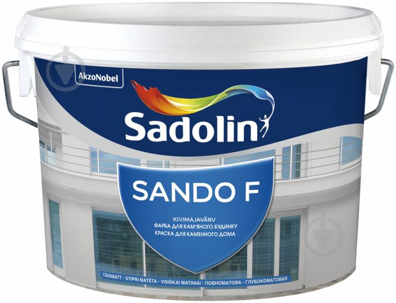 Фарба латексна водоемульсійна Sadolin Sando F глибокий мат білий 5 л - фото 1