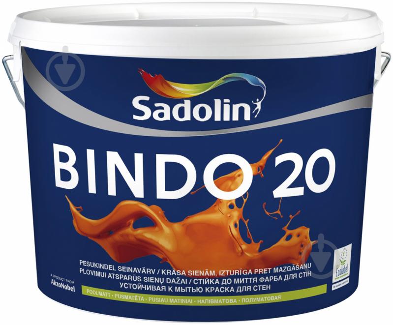 Фарба латексна водоемульсійна Sadolin Bindo 20 CLR напівмат база під тонування 10 л - фото 1