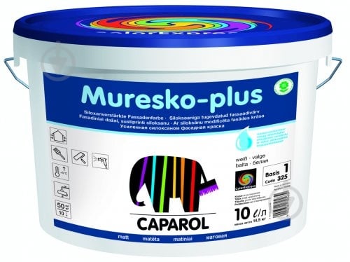 Краска Caparol Muresko-plus XR B1 белый 10 л - фото 1