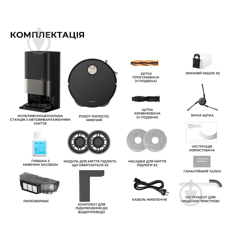 Робот-пылесос моющий DREAME X50 Master black - фото 2