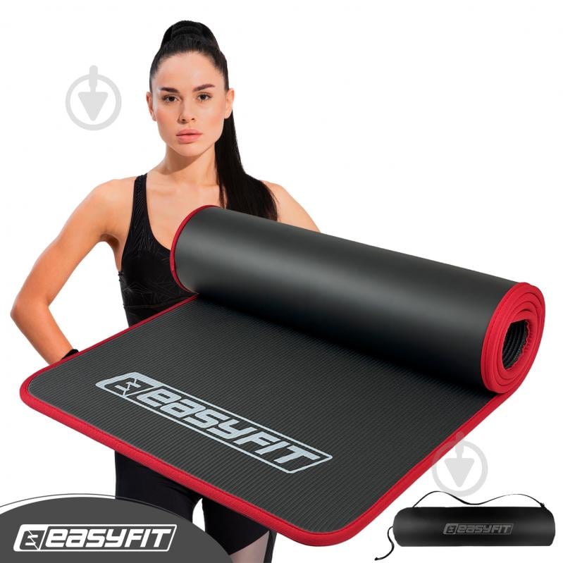 Коврик для йоги и фитнеса EasyFit 180х60х1 см Flex Pro черный - фото 1