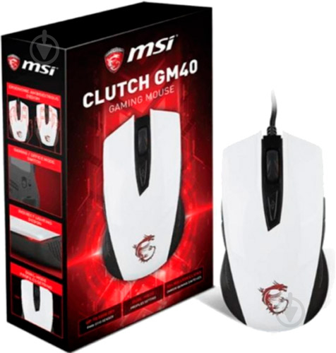 Миша MSI Clutch GM40 Gaming Mouse (CLUTCH_GM40_WHITE_GAMING) white - фото 5