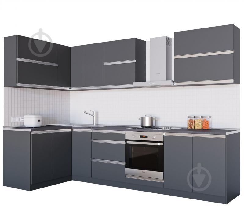 Кухня Альбіна (VА1) антрацит ДСП 1,4 мx3 м - фото 1 Кухня Альбіна (VА1) антрацит ДСП 1,4 мx3 м - фото 1