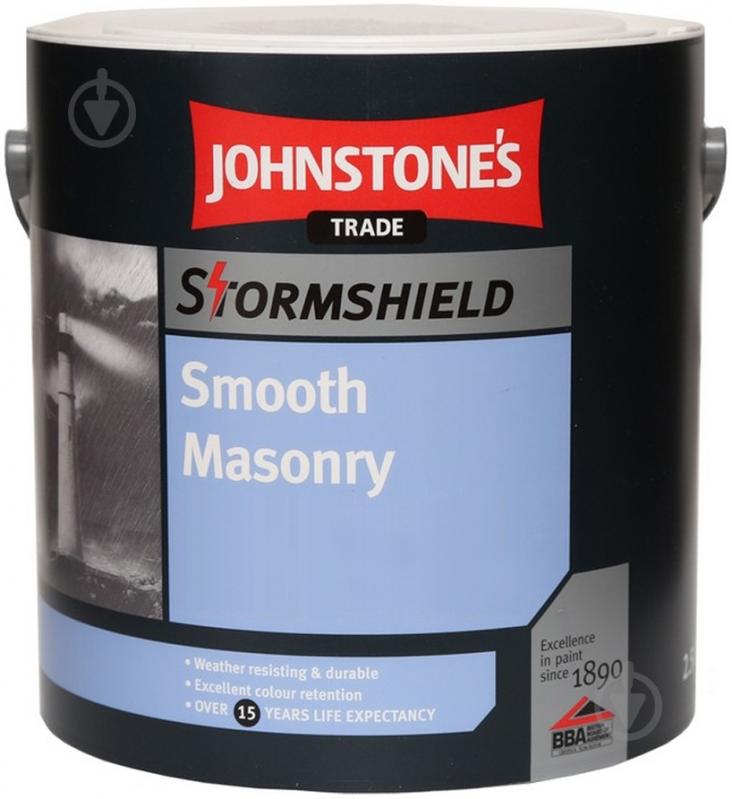 Фарба акрилова водоемульсійна Johnstone's Smooth Masonry Finish мат білий 2,5 л - фото 2