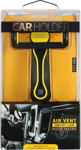 Автодержатель Remax для смартфонов RM-C24 Black/Yellow (RM-C24-BLACK+YELLOW) - фото 6 Автодержатель Remax для смартфонов RM-C24 Black/Yellow (RM-C24-BLACK+YELLOW) - фото 6
