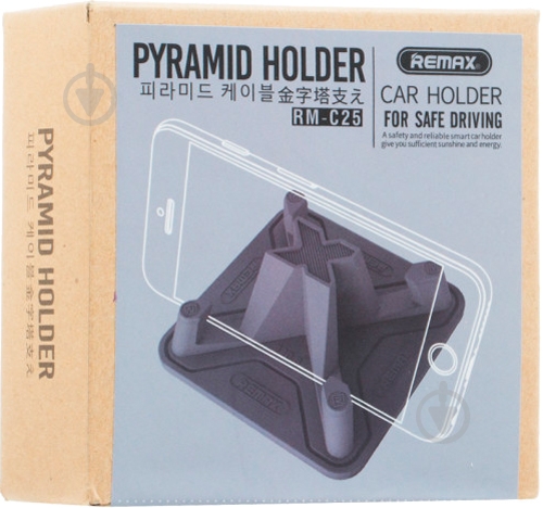 Автодержатель Remax Pyramid 360 degrees RM-C25 (RM-C25-BLACK) - фото 5 Автодержатель Remax Pyramid 360 degrees RM-C25 (RM-C25-BLACK) - фото 5
