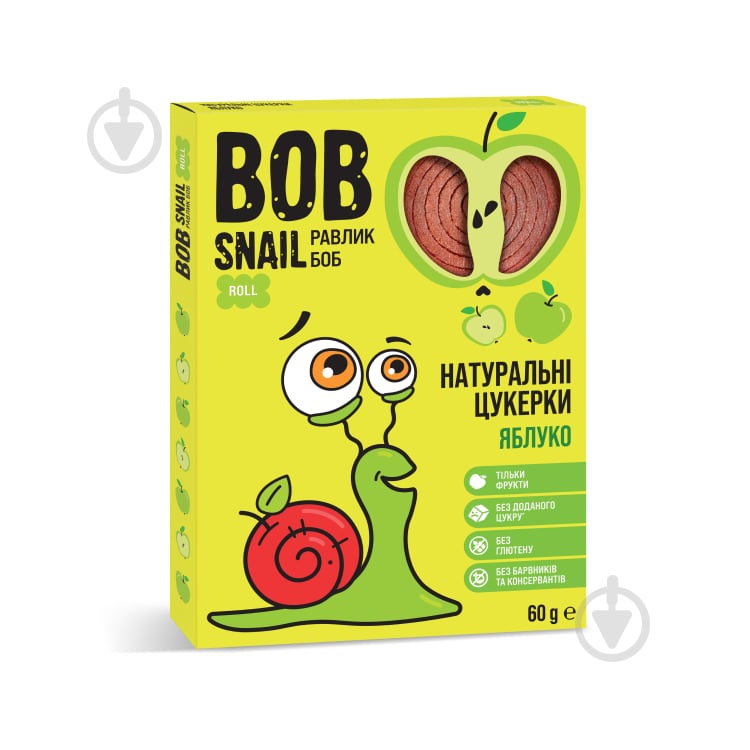 Конфеты BobSnail натуральные яблочные 60 г - фото 1