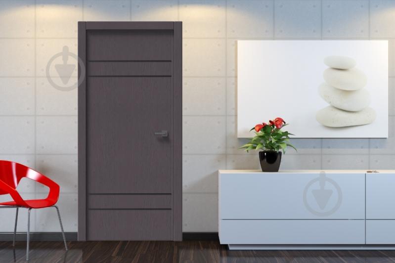 Дверне полотно IN WOOD ET-03 ПГ із молдингом і чорною кромкою ПВХ 600 мм дуб шато графіт - фото 2