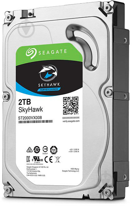 Жесткий диск Seagate SkyHawk 2 ТБ 3,5" SATA III (ST2000VX008) steel - фото 1