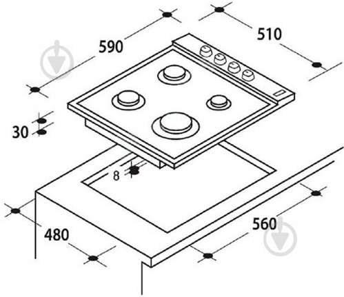 Варочная поверхность газовая Candy CLG 64 SGN - фото 2
