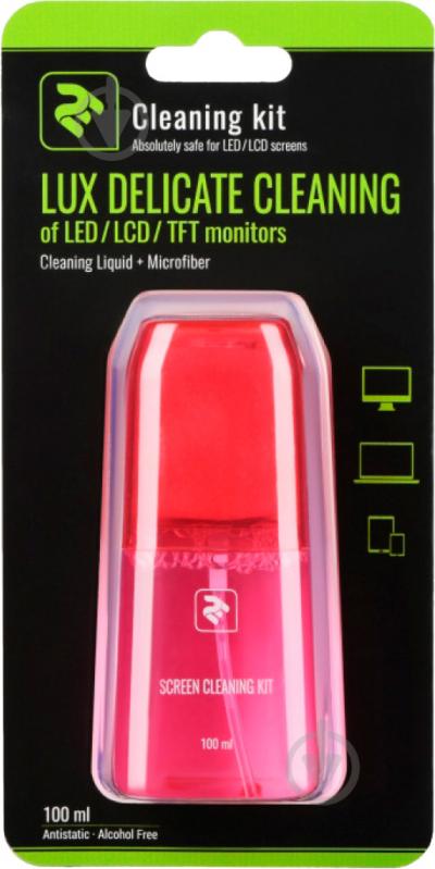 Набір для чищення 2E LUX CLEAN Liquid для LED / LCD + серветка Red 100 мл (2E-SKTR100LRD) - фото 1