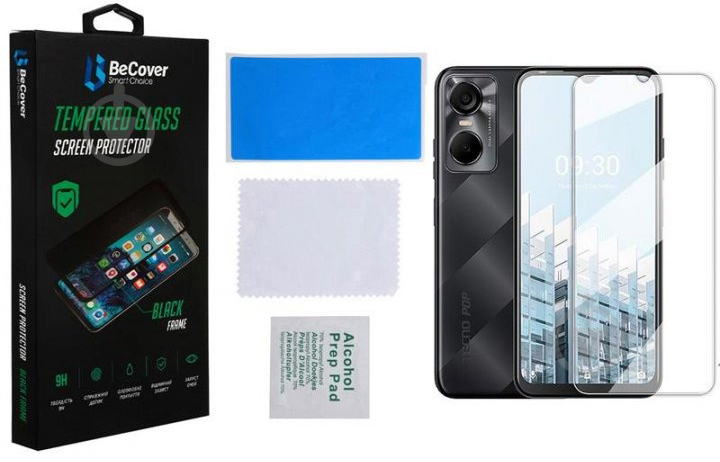 Захисне скло BeCover для Tecno Pop 6 Pro (708555) для Tecno Pop 6 Pro (BE8) Crystal Clear Glass 3D (708555) - фото 4