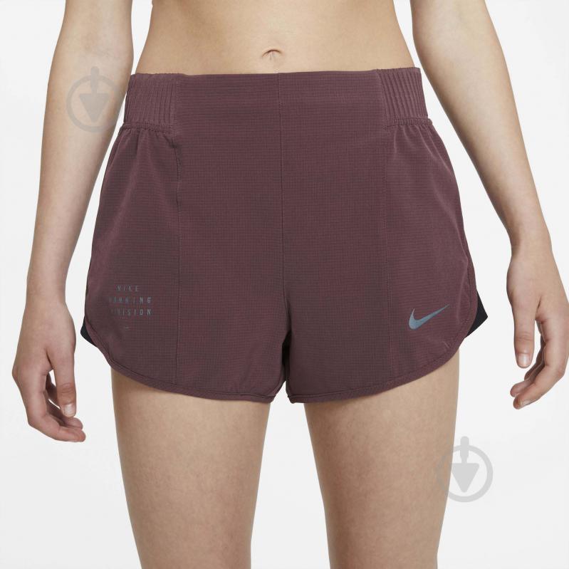 Шорты Nike W NK RUN DVN TEMPO LX SHORT DD5328-646 р. XL бордовый - фото 1