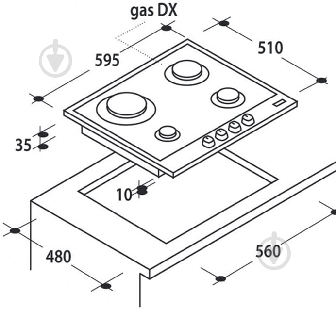 Варочная поверхность газовая Candy CPG 64 SGX - фото 3