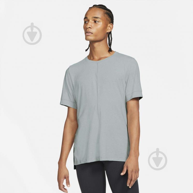 Футболка Nike M NK DF TOP SS YOGA BV4034-079 р.2XL серый - фото 1