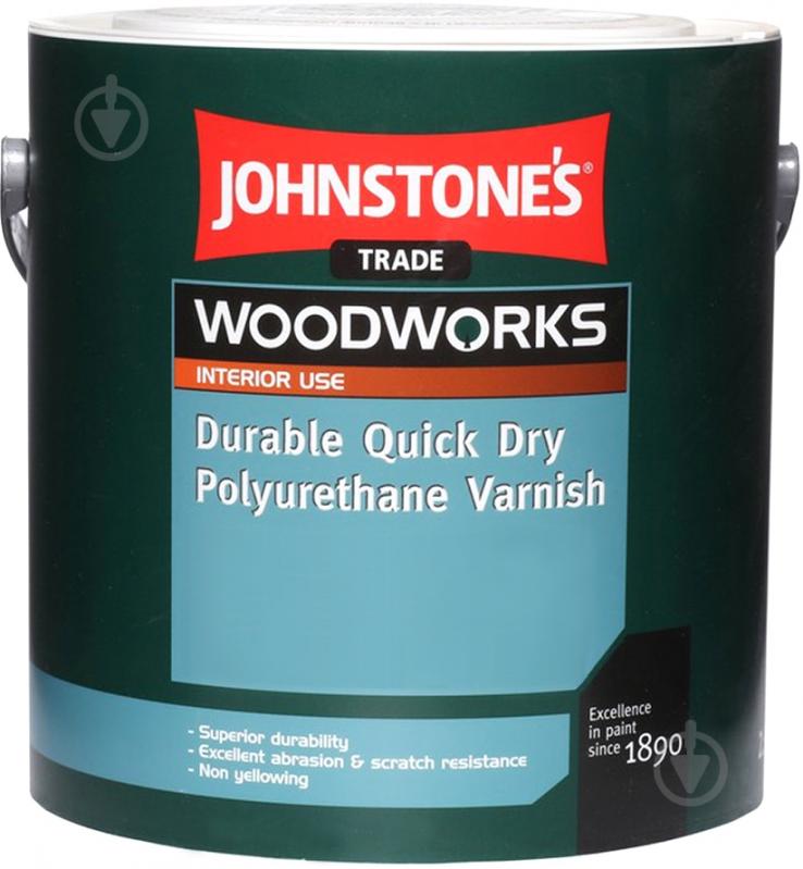 Лак меблевий Durable Quick Dry Polyuretane Varnish Johnstone's напівмат безбарвний 2,5 л - фото 1