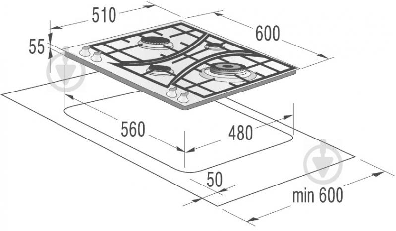 Варочная поверхность газовая Gorenje GW 65 CLB - фото 2