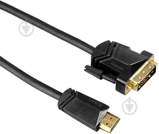 Кабель Hama HDMI – DVI 1.5 м черный (00122132) AM DVI/D M - фото 1