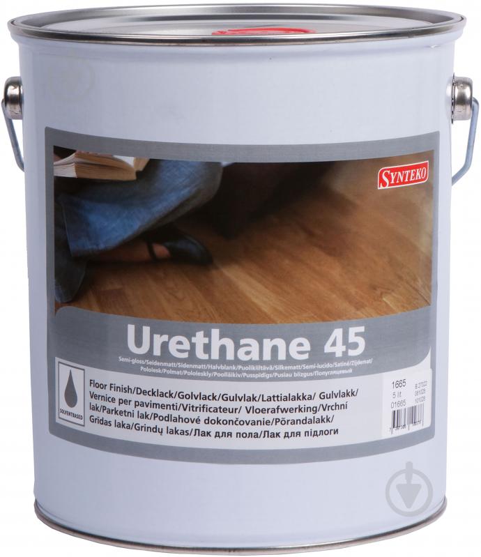 Лак паркетный URETHANE 45 SYNTEKO полуглянец 5 л - фото 1