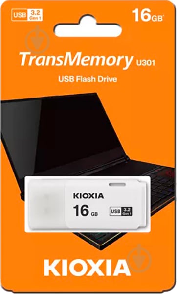 Флеш-память KIOXIA Hayabusa U202 LU301W016GG4 16 ГБ USB 3.2 white (LU301W016GG4) - фото 3