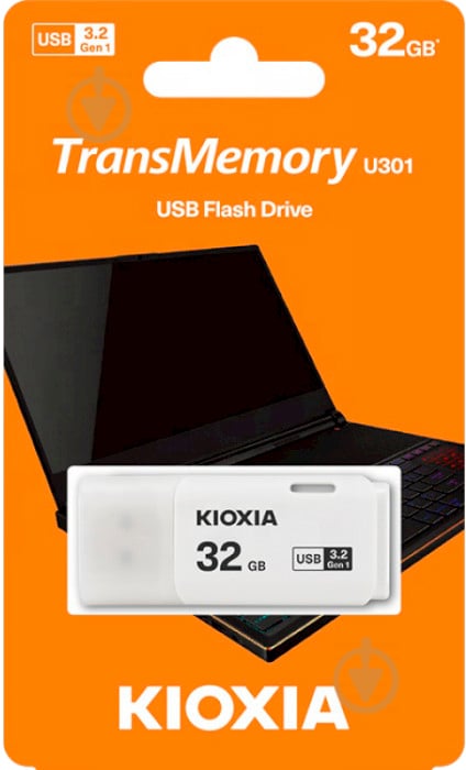 Флеш-память KIOXIA Hayabusa U202 LU301W032GG4 32 ГБ USB 3.2 white (LU301W032GG4) - фото 3