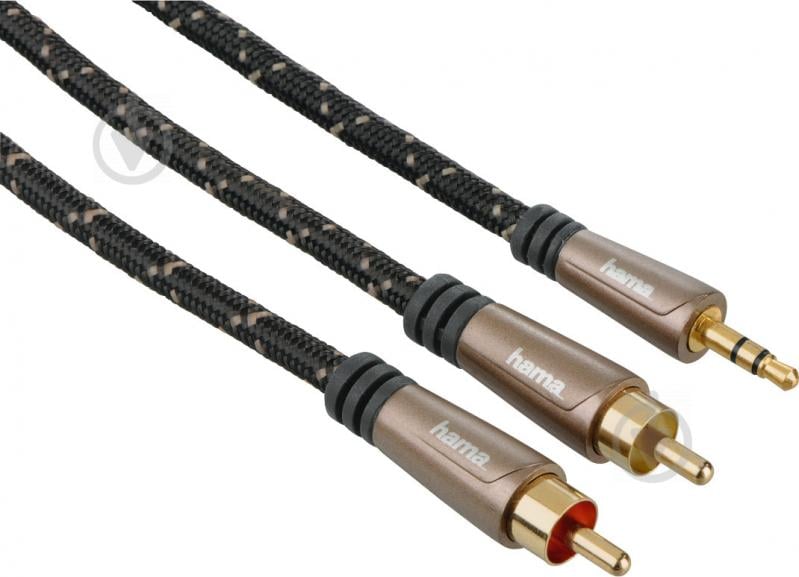 Кабель Hama 3.5 jack – 2RCA 1.5 м коричневый (00122305) - фото 1