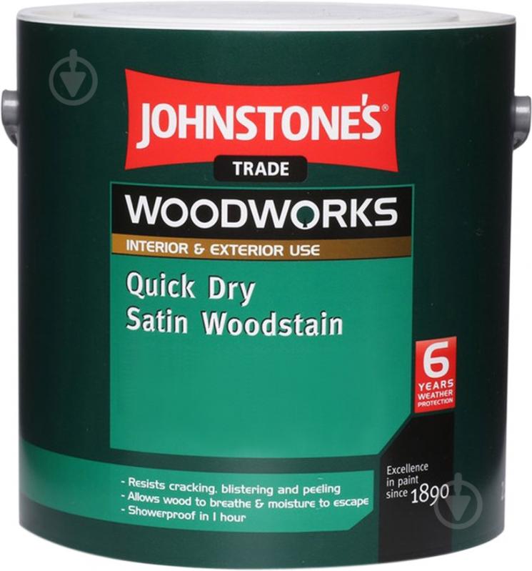 Просочення (антисептик) Johnstone's Quick Dry Satin Woodstain напівмат безбарвний 0,75 л - фото 1