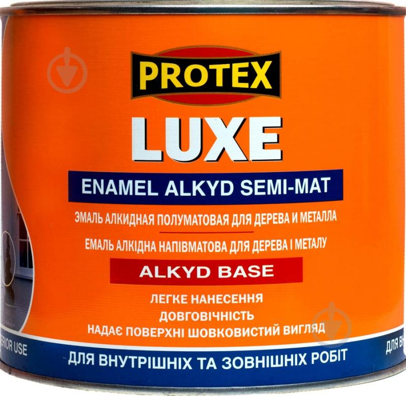 Емаль Protex алкідна Luxe чорний напівмат 0,7 л 0,9 кг - фото 1