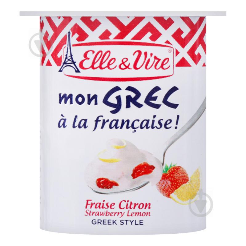 Десерт Elle&Vire молочний Mon Grec з полуницею та лимоном 8.5% 125г - фото 1