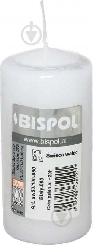 Свеча цилиндрическая 50/100-090 белая Bispol - фото 2