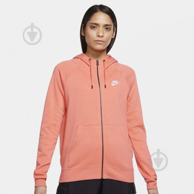 Джемпер Nike W NSW ESSNTL FLC FZ HOODIE BV4122-815 р. XS оранжевый - фото 1