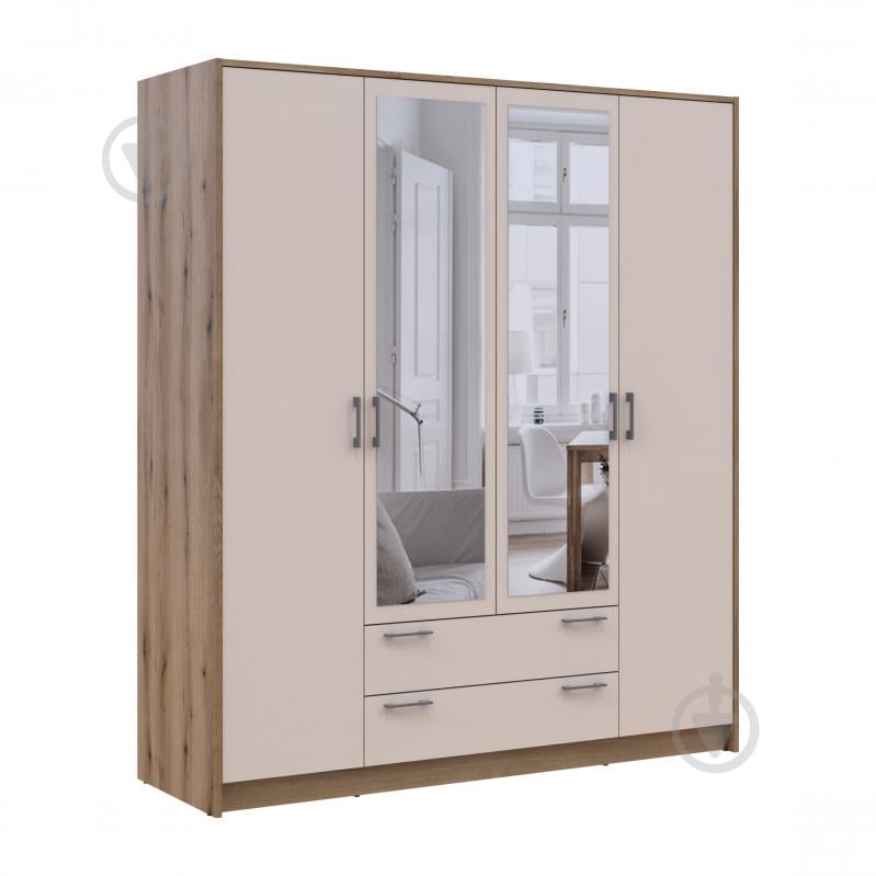 Шафа для одягу Doros Ронді 4ДСП з дзеркалом 1950х1600х520 мм дуб артізан кашемір - фото 6 Шафа для одягу Doros Ронді 4ДСП з дзеркалом 1950х1600х520 мм дуб артізан кашемір - фото 6