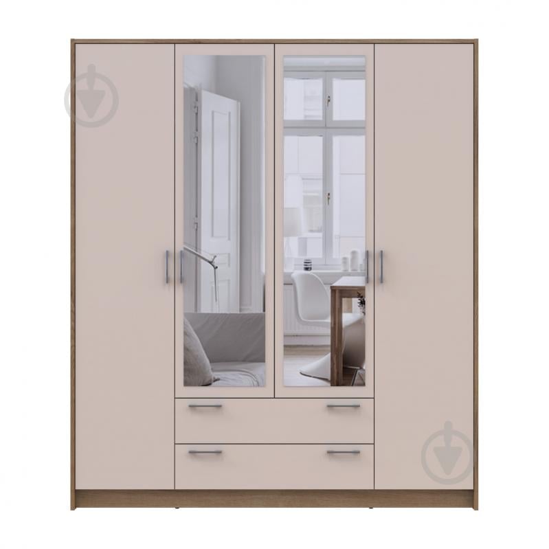 Шафа для одягу Doros Ронді 4ДСП з дзеркалом 1950х1600х520 мм дуб артізан кашемір - фото 4 Шафа для одягу Doros Ронді 4ДСП з дзеркалом 1950х1600х520 мм дуб артізан кашемір - фото 4