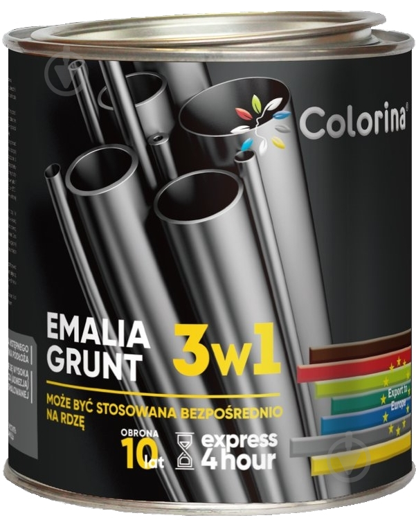 Емаль-грунт COLORINA 3в1 RAL 5002 синій глянець 0,75 л - фото 1