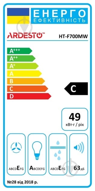 Вытяжка Ardesto HT-F700MW - фото 3 Вытяжка Ardesto HT-F700MW - фото 3