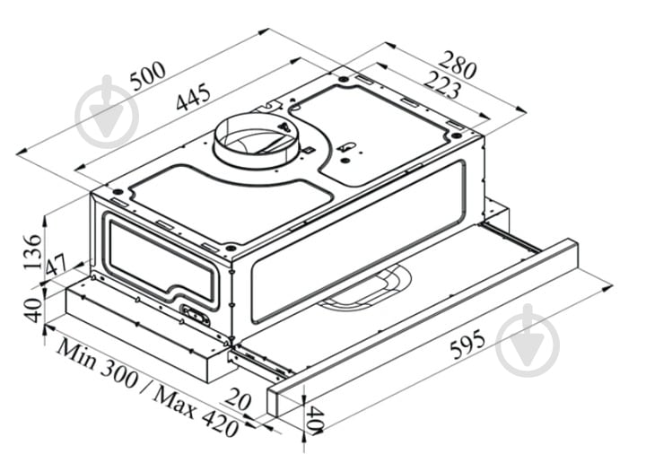 Витяжка Ardesto HT-F700MBL - фото 2