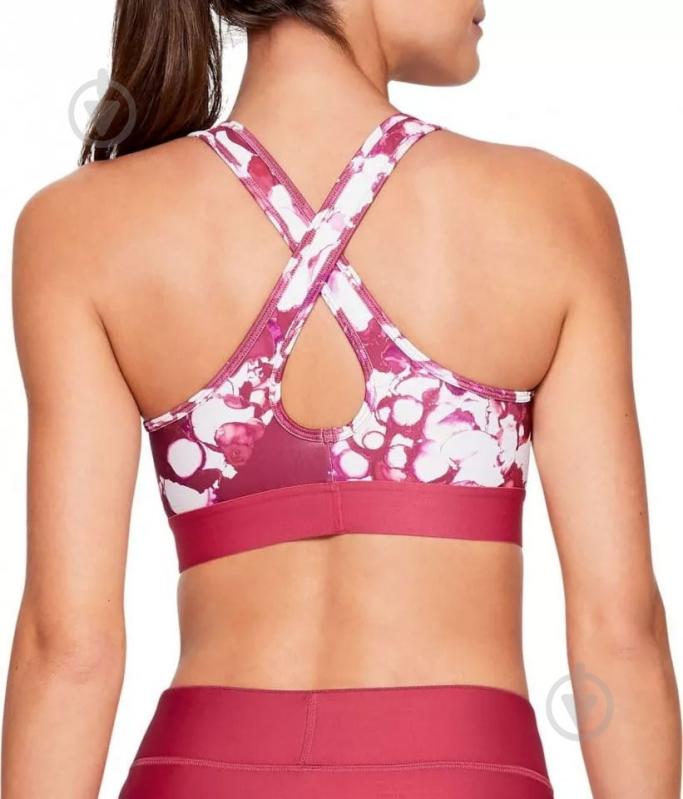 Бра Under Armour Mid Crossback Printed Bra 1307213-671 р.XS красный - фото 2