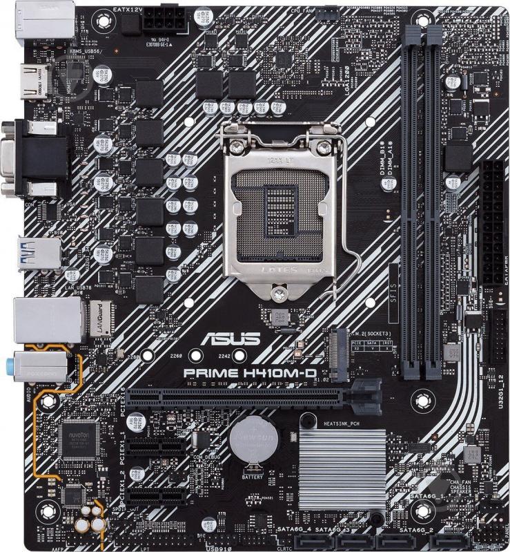 Материнська плата Asus PRIME_H410M-D (Socket 1200, Intel H410, mini ATX) - фото 1