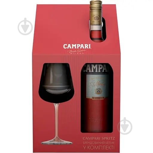 Аперитив Campari Набор Bitter 0.7л + бокал в коробке 0,7 л - фото 1