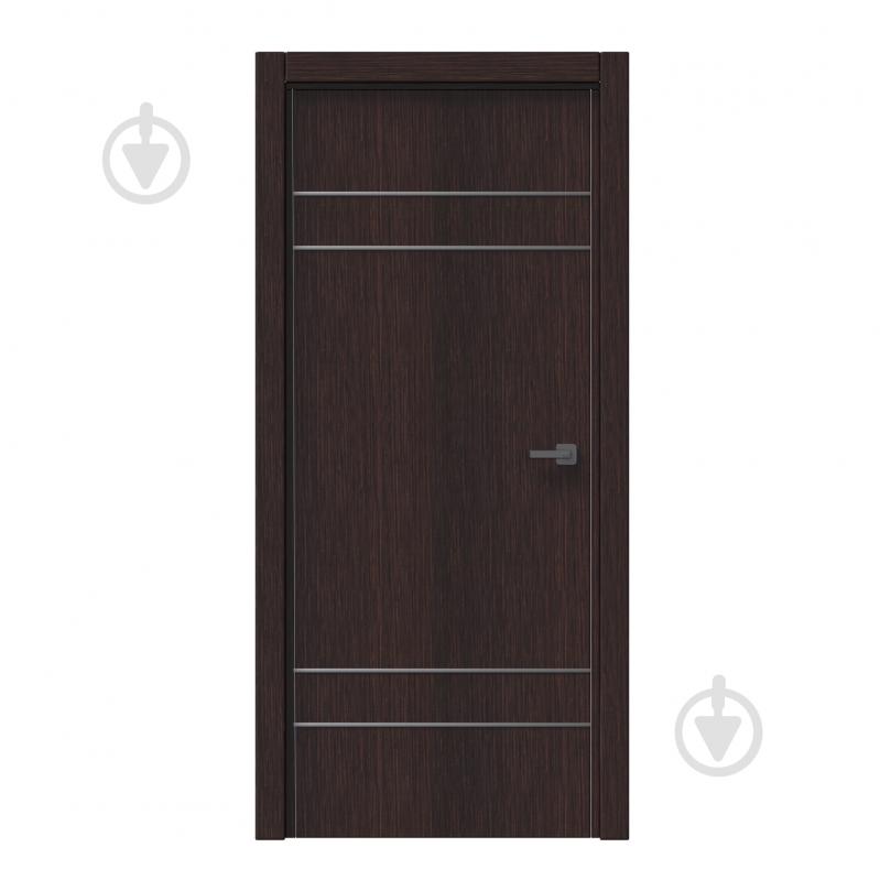 Дверне полотно IN WOOD ET-03 ПГ із молдингом і чорною кромкою ПВХ 900 мм шпон коричневий - фото 1