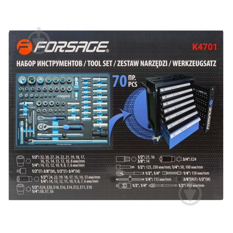Набор ручного инструмента Forsage в ложементе 70 шт. F-K4701 - фото 3 Набор ручного инструмента Forsage в ложементе 70 шт. F-K4701 - фото 3