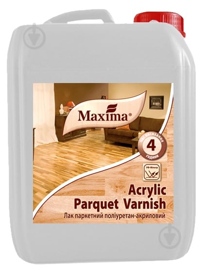 Лак паркетний поліуретан-акриловий Acrylic parquet varnish Maxima шовковистий мат безбарвний 5 л - фото 1