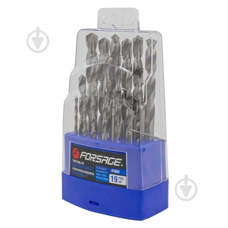 Набір свердел по металу Forsage 19 шт. F-41604 - фото 1 Набір свердел по металу Forsage 19 шт. F-41604 - фото 1