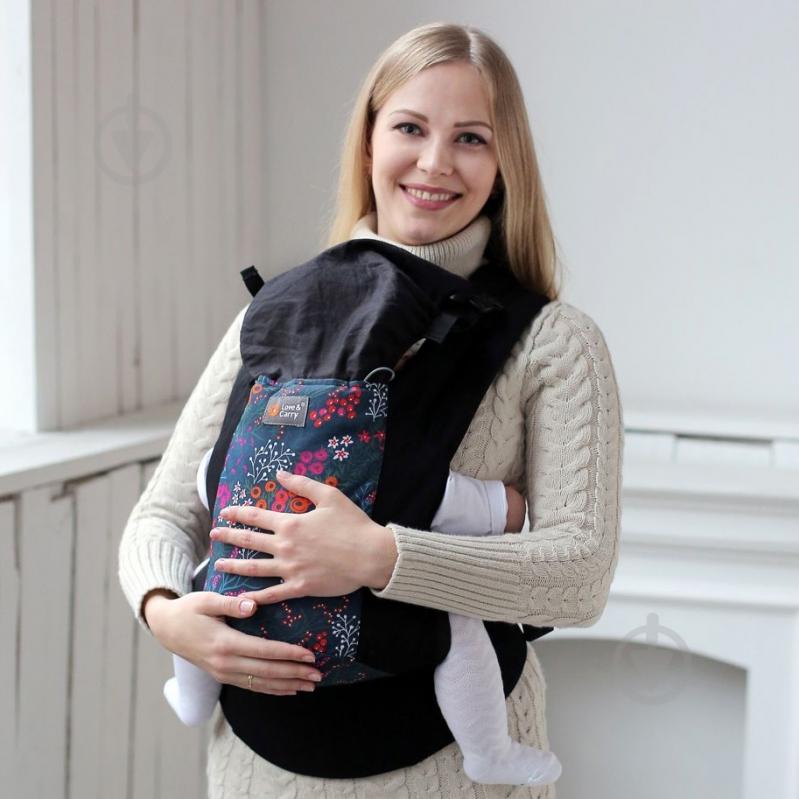 Рюкзак-кенгуру DLIGHT Квіти Love & Carry синий DLIGHT - фото 2 Рюкзак-кенгуру DLIGHT Квіти Love & Carry синий DLIGHT - фото 2