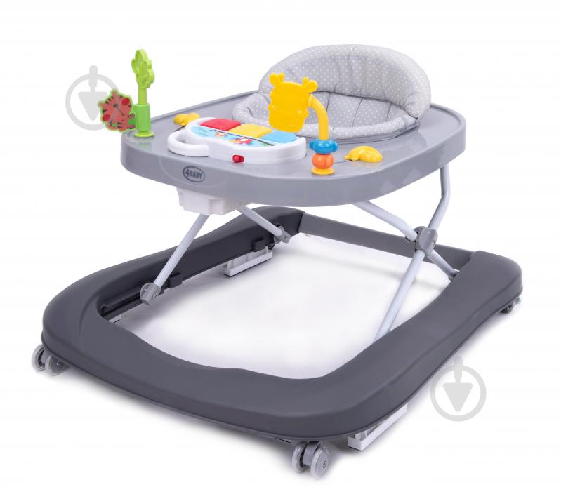 Ходунки интерактивные 4Baby Walk'n Push dark grey 4WP01 - фото 4