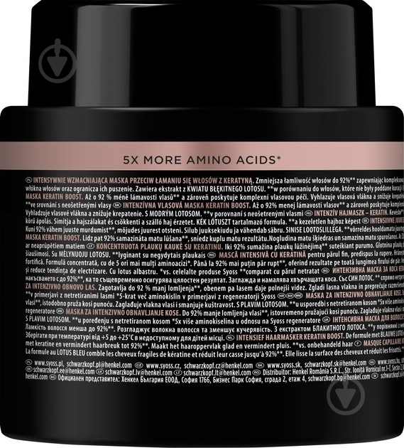 Маска SYOSS Keratin Boost 500 мл - фото 2