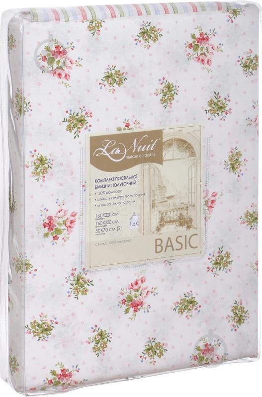 Комплект постельного белья Basic Кантри 2 1,5 белый с розовым La Nuit - фото 6 Комплект постельного белья Basic Кантри 2 1,5 белый с розовым La Nuit - фото 6