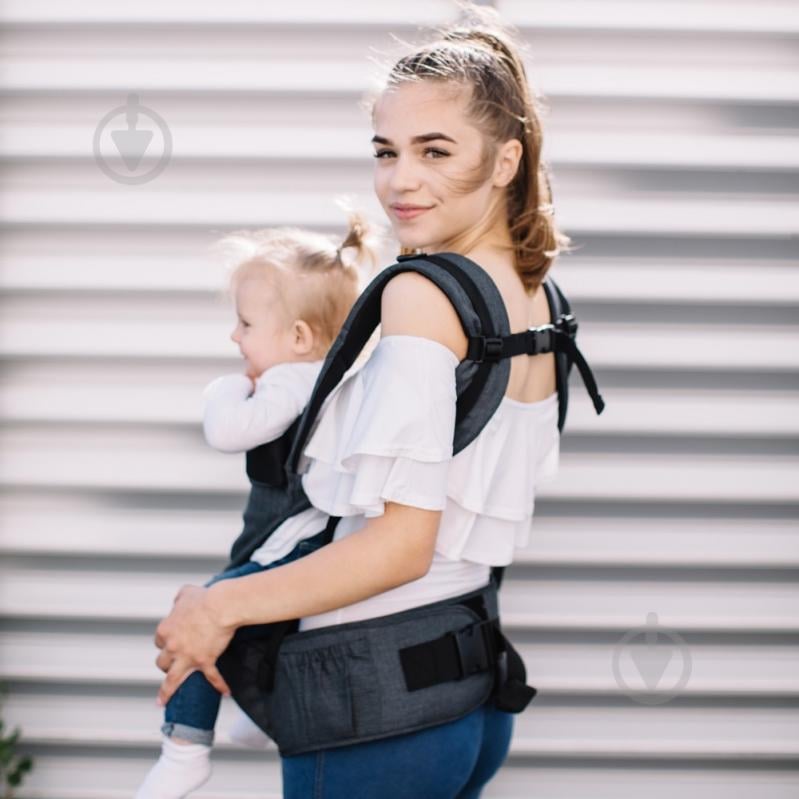 Эрго-рюкзак Хипсит 6 в 1 Love & Carry серый с черным Хіпсіт - фото 6
