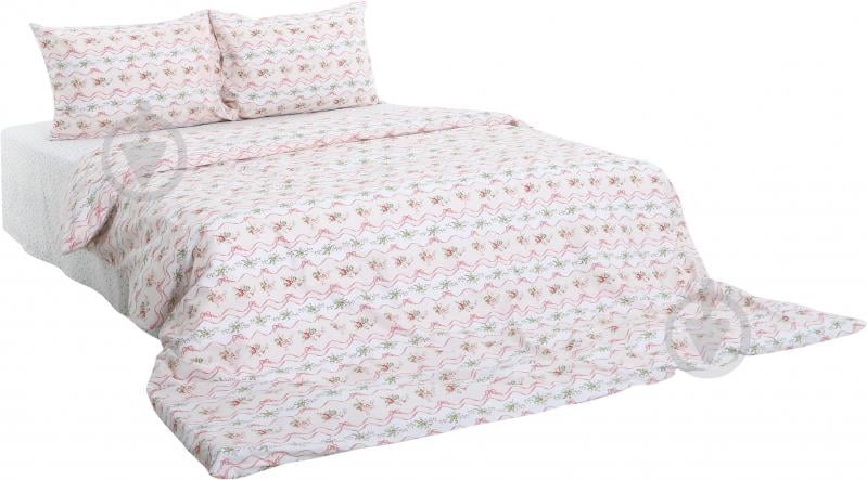Комплект постельного белья Basic Кантри 1 2,0 белый с розовым La Nuit - фото 1